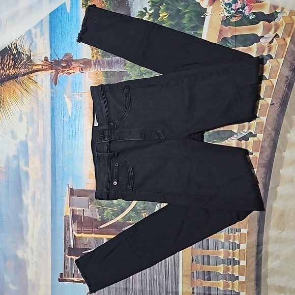 Rag & Bone High Waisted Skinny Raw Hem Distressed Black Jeans Size 27 - Picture 1 of 6